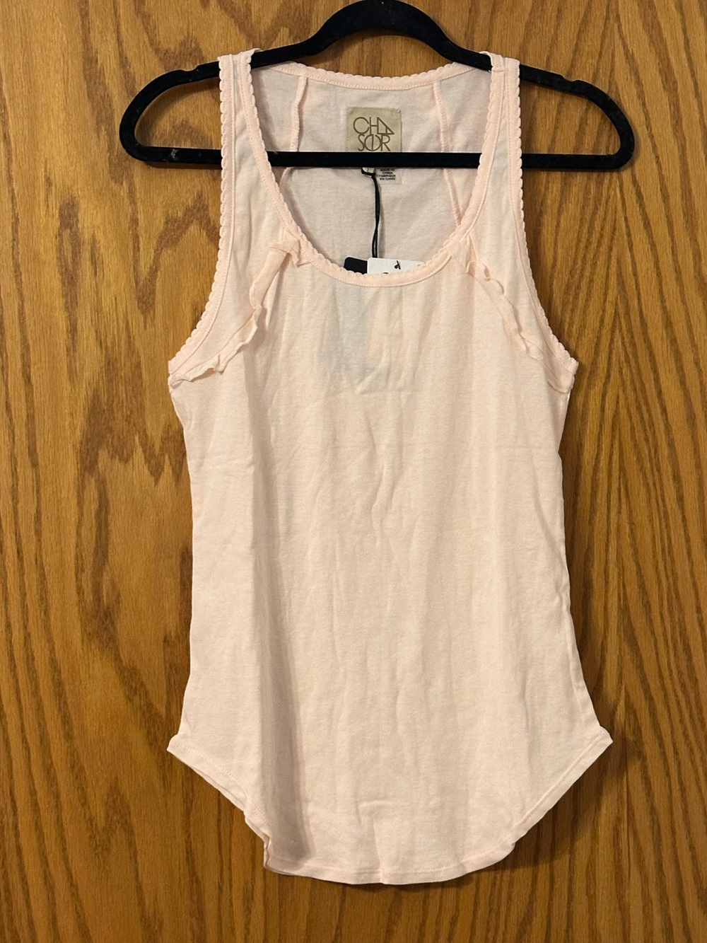 Chaser Light Pink Sleeveless Tank Top w/ Ruffle Detail - NWT - Size L